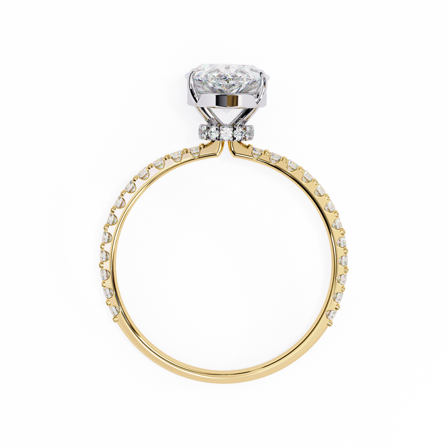 1.25 CT Pear Cut Diamond Wedding Rings