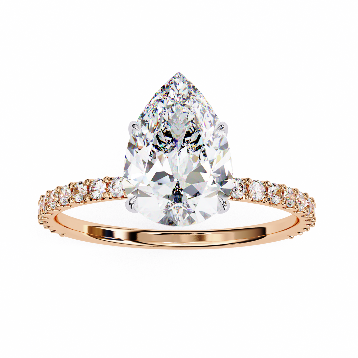 1.25 CT Pear Cut Diamond Wedding Rings