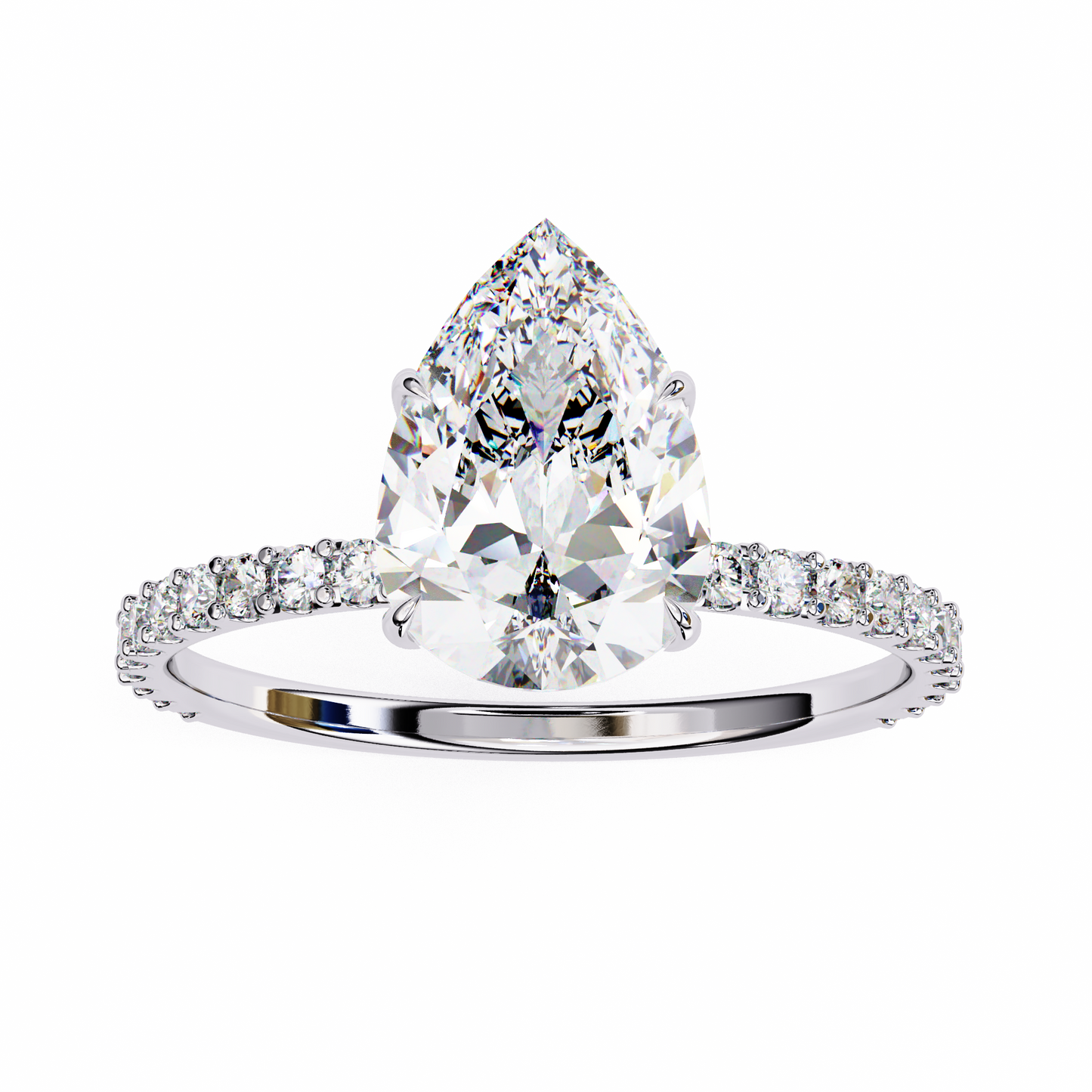 1.25 CT Pear Cut Diamond Wedding Rings