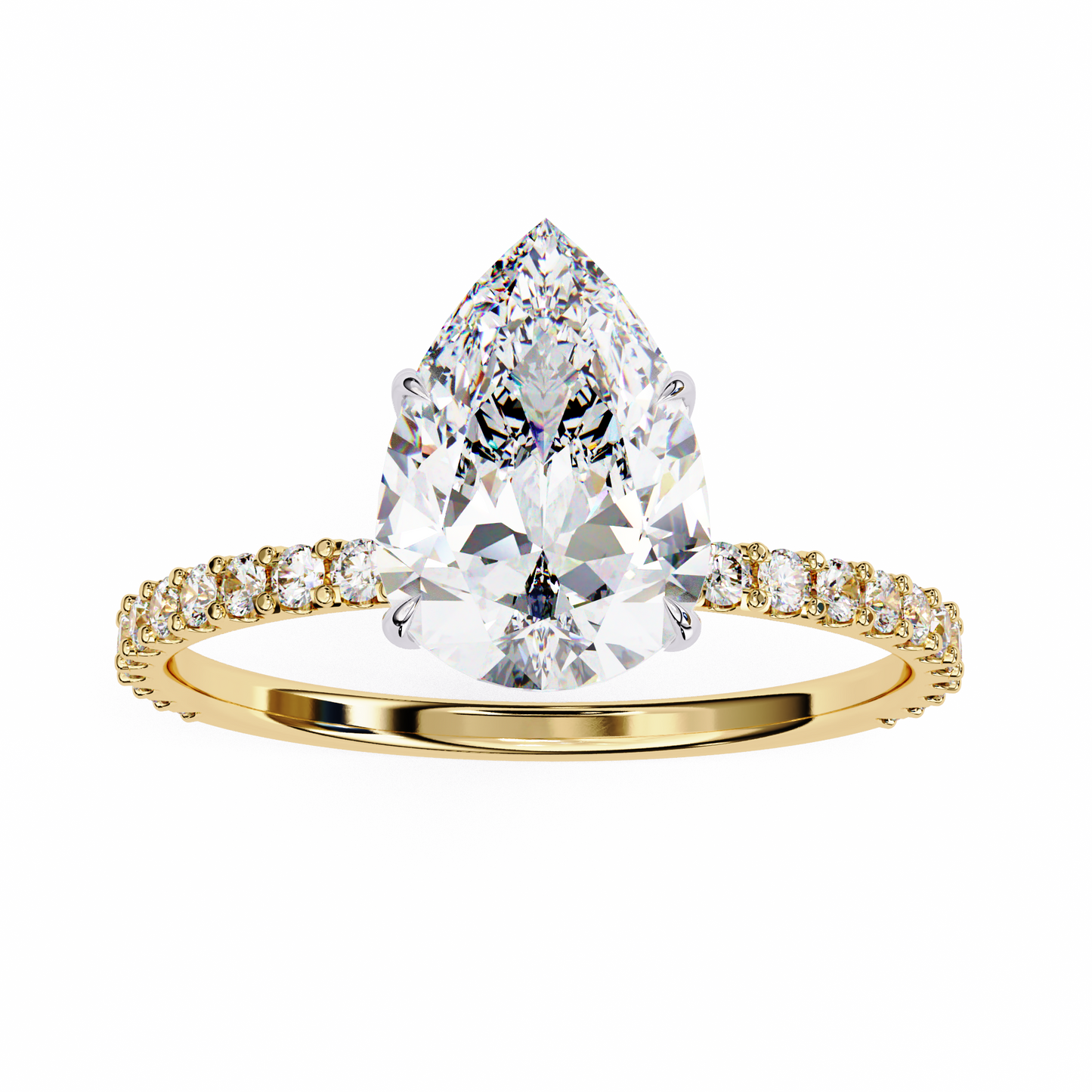1.25 CT Pear Cut Diamond Wedding Rings