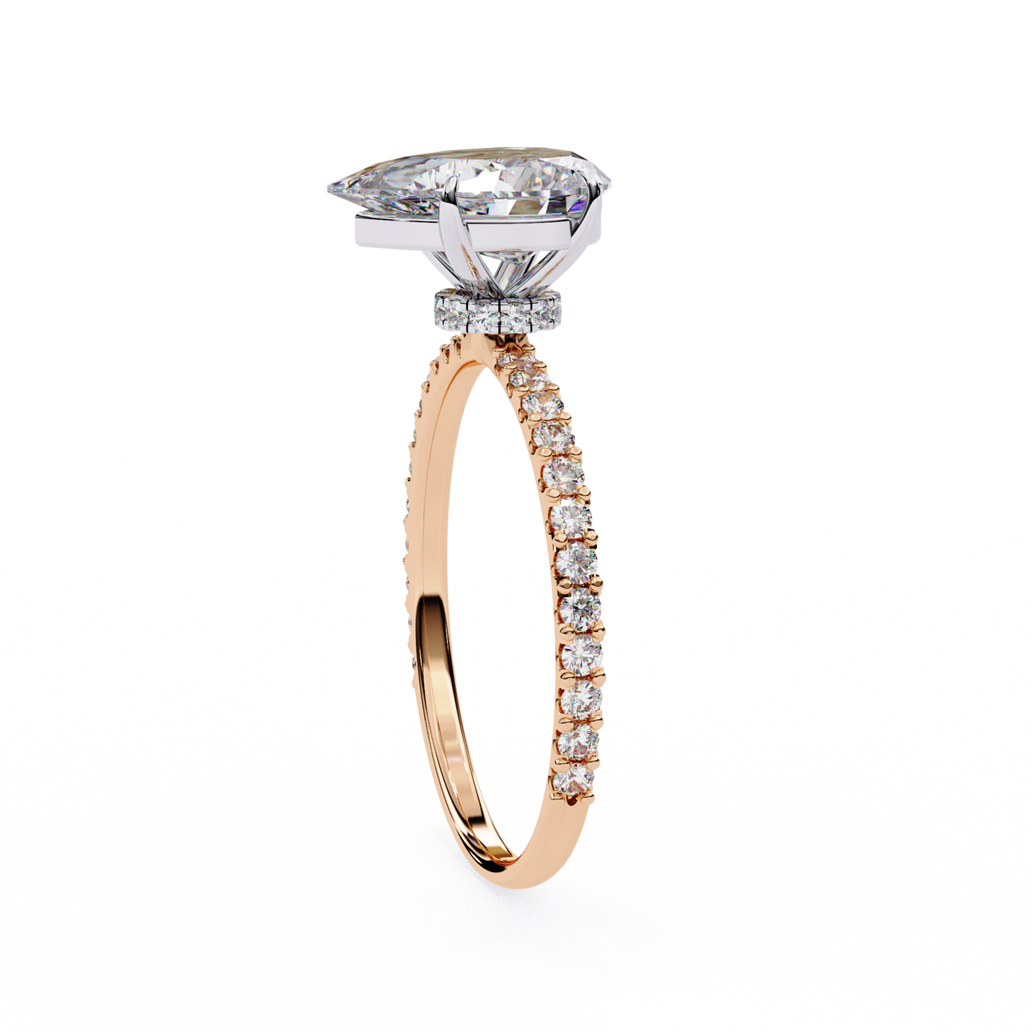 1.25 CT Pear Cut Diamond Wedding Rings