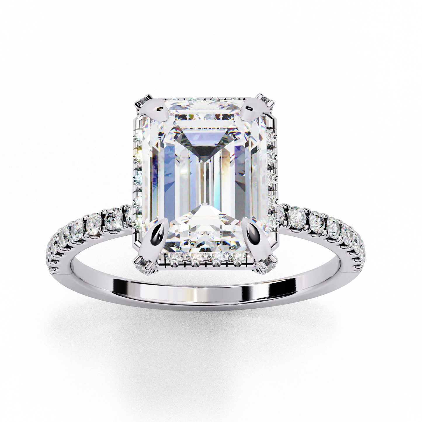 2.50 CT Emerald Cut Diamond Engagement Ring