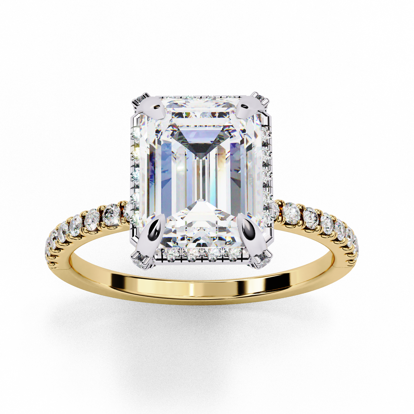 2.50 CT Emerald Cut Diamond Engagement Ring