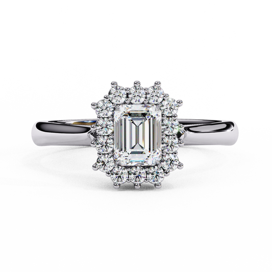 0.35  CT EMERALD Cut Diamond Engagement Ring - Ulight Jewels