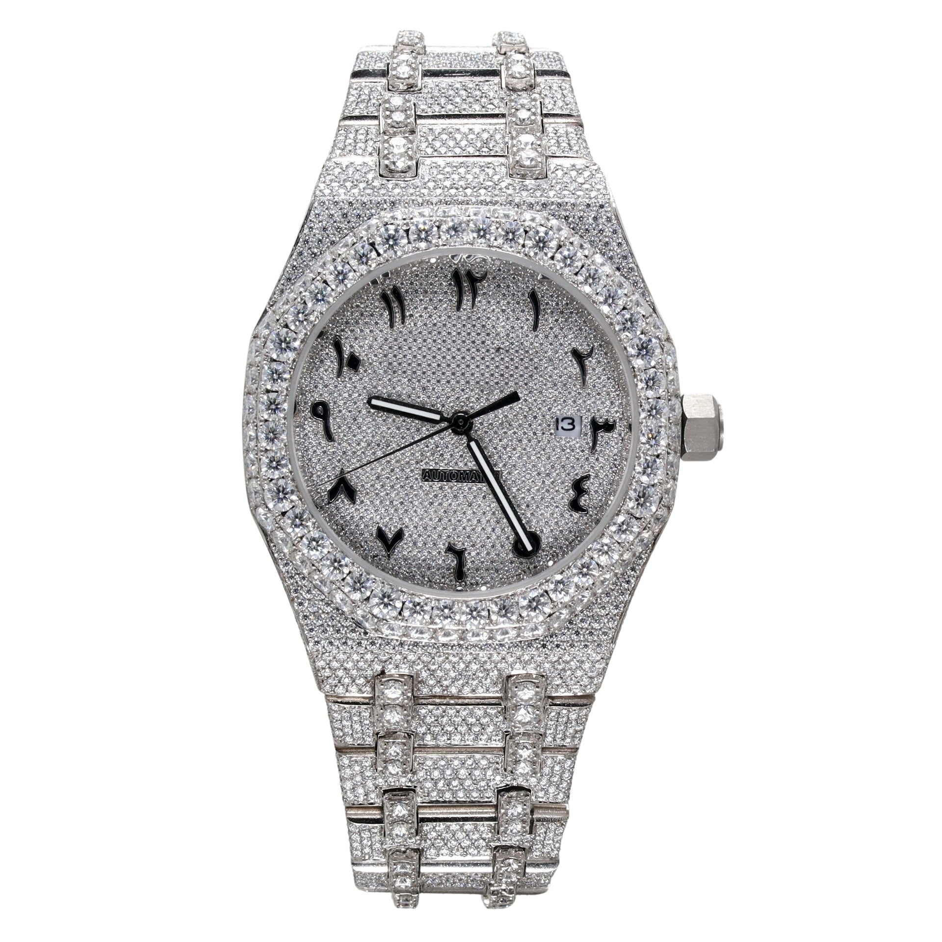 Luxury Arabic Dial Hip Hop Diamond Watch - Ulight Jewels