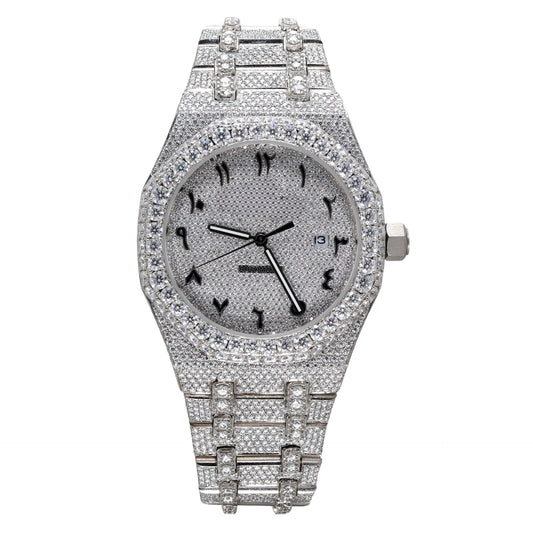 Luxury Arabic Dial Hip Hop Diamond Watch - Ulight Jewels