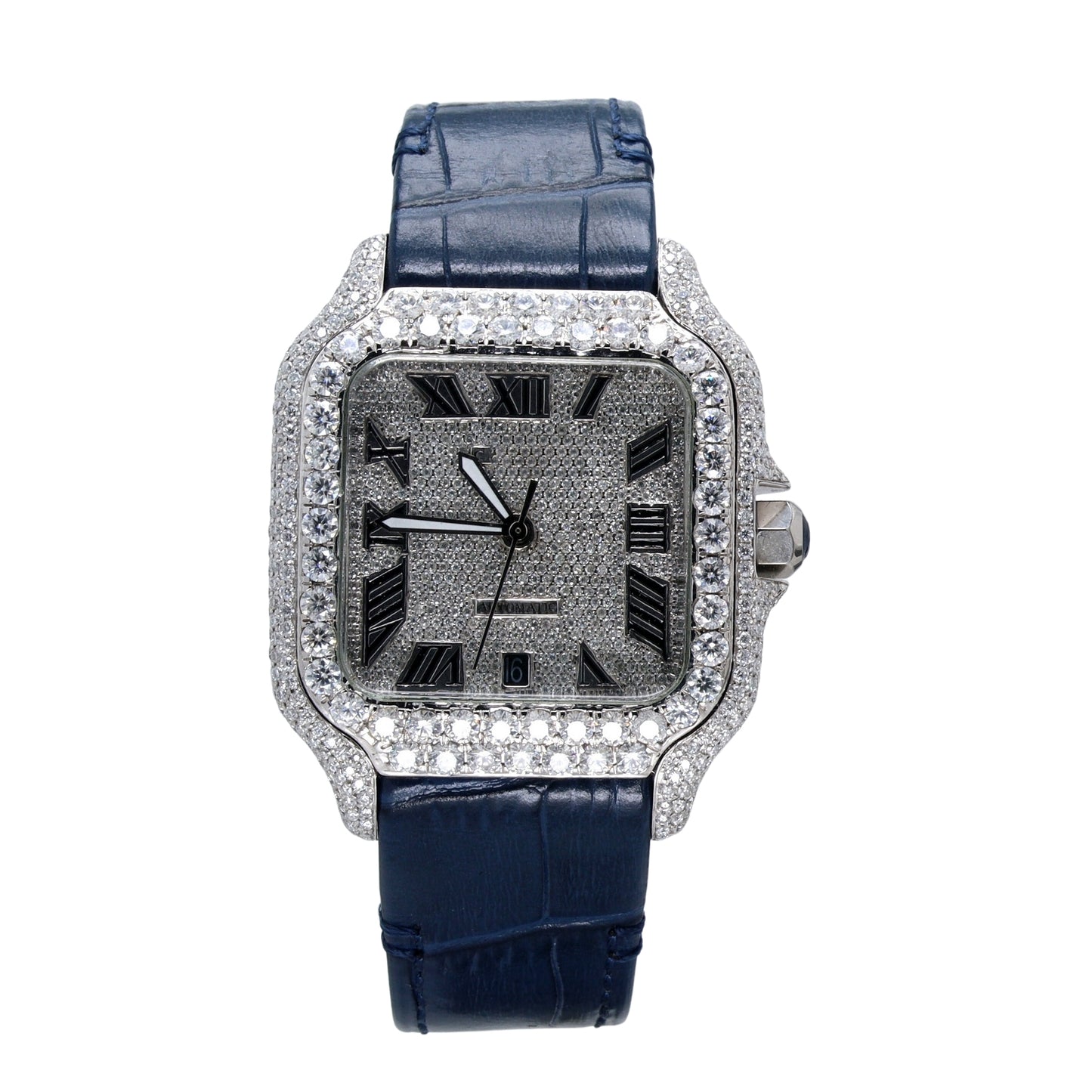 Premium Round Cut Semi Studded Diamond Watch - Ulight Jewels