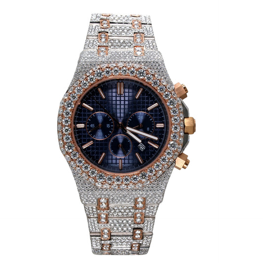 2-Tone Chronograph Luxury Diamond Studded Watch - Ulight Jewels