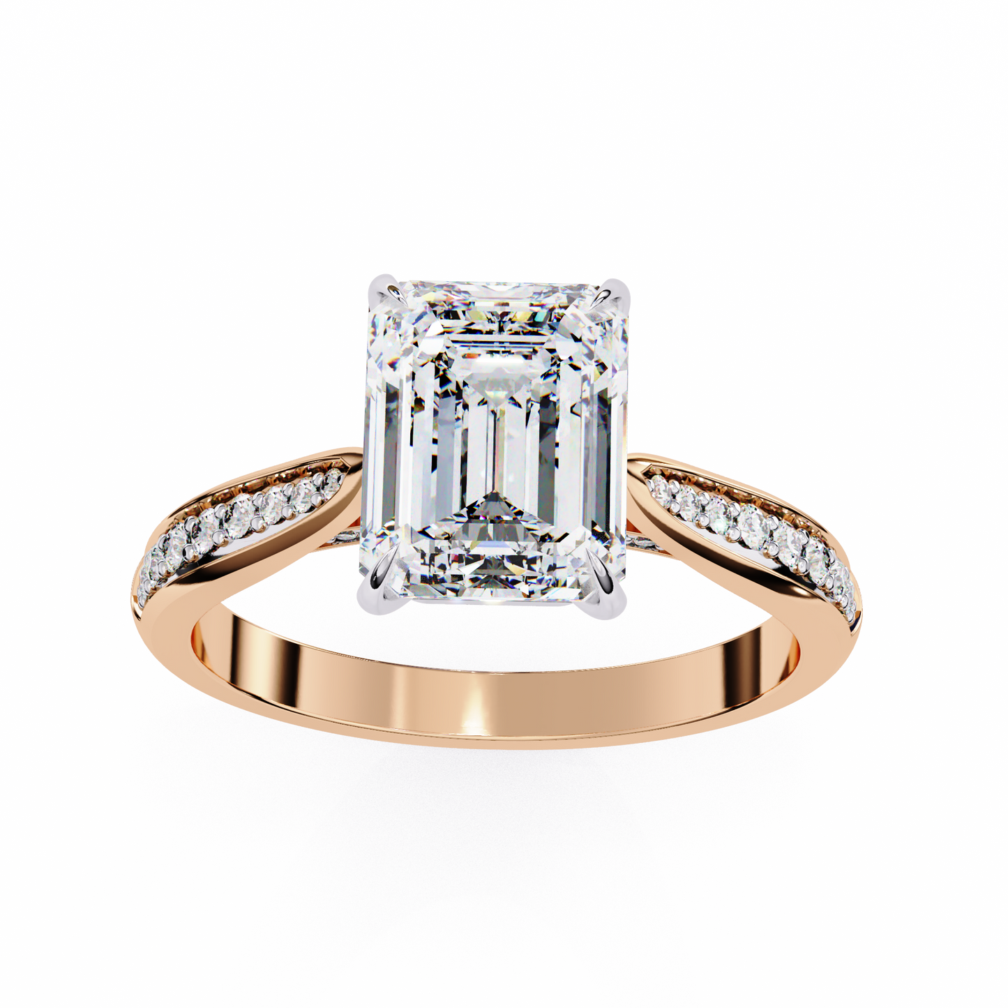 2.50 CT EMERAID Cut Diamond Engagement Ring