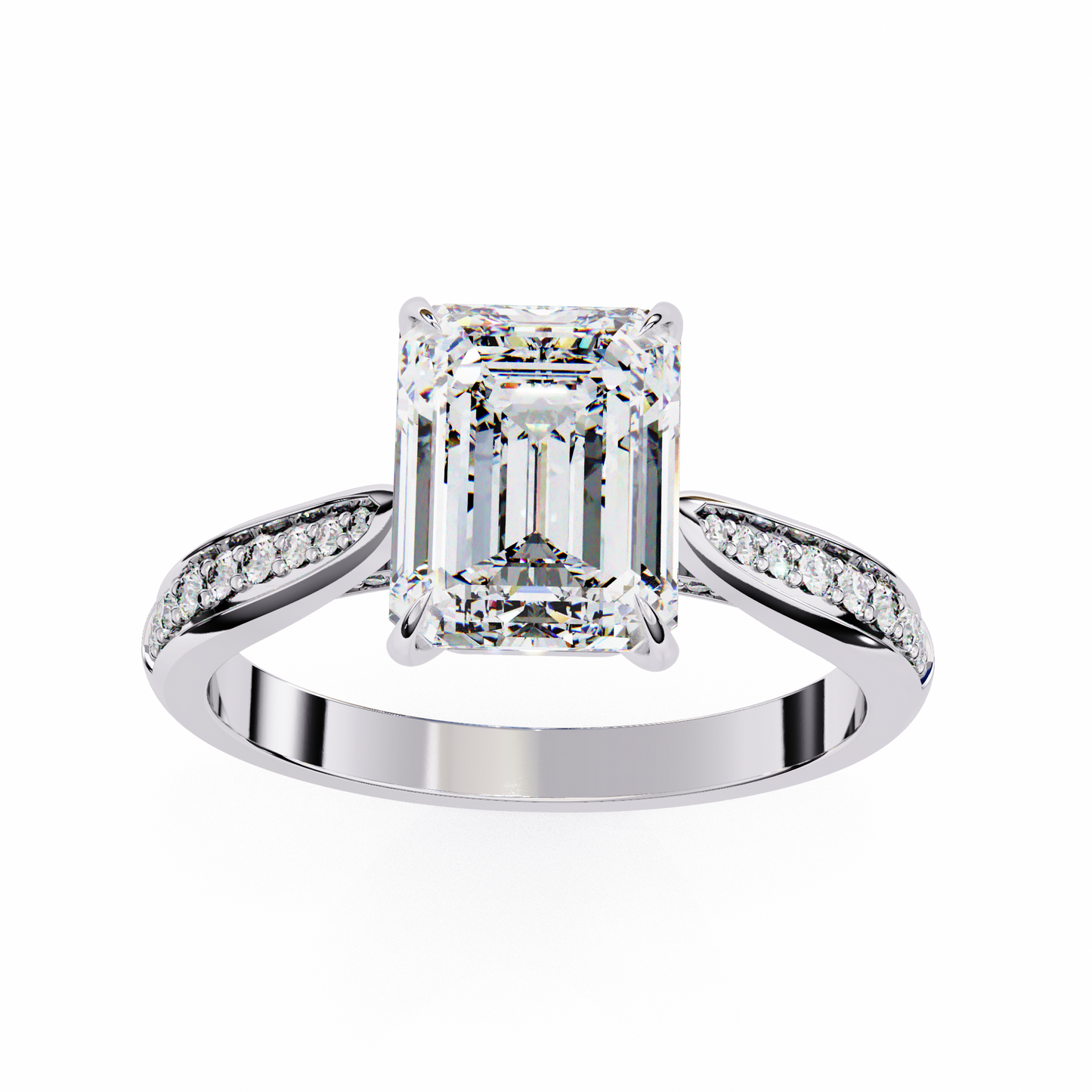 2.50 CT EMERAID Cut Diamond Engagement Ring