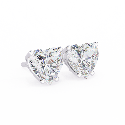 2.50 CT Heart Cut Diamond Stud Earrings - Ulight Jewels