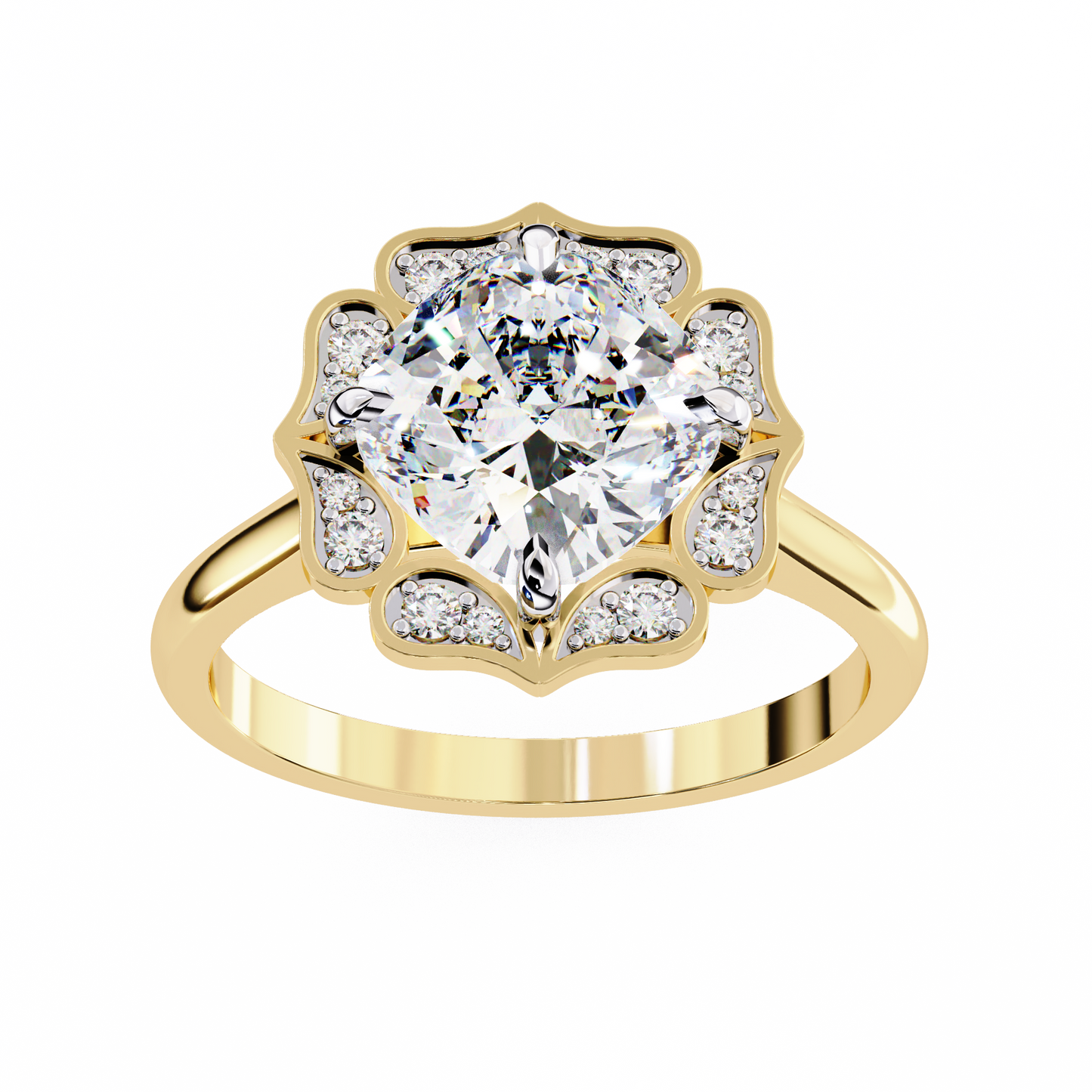 3.50  CT CUSHION Cut Diamond Engagement Ring