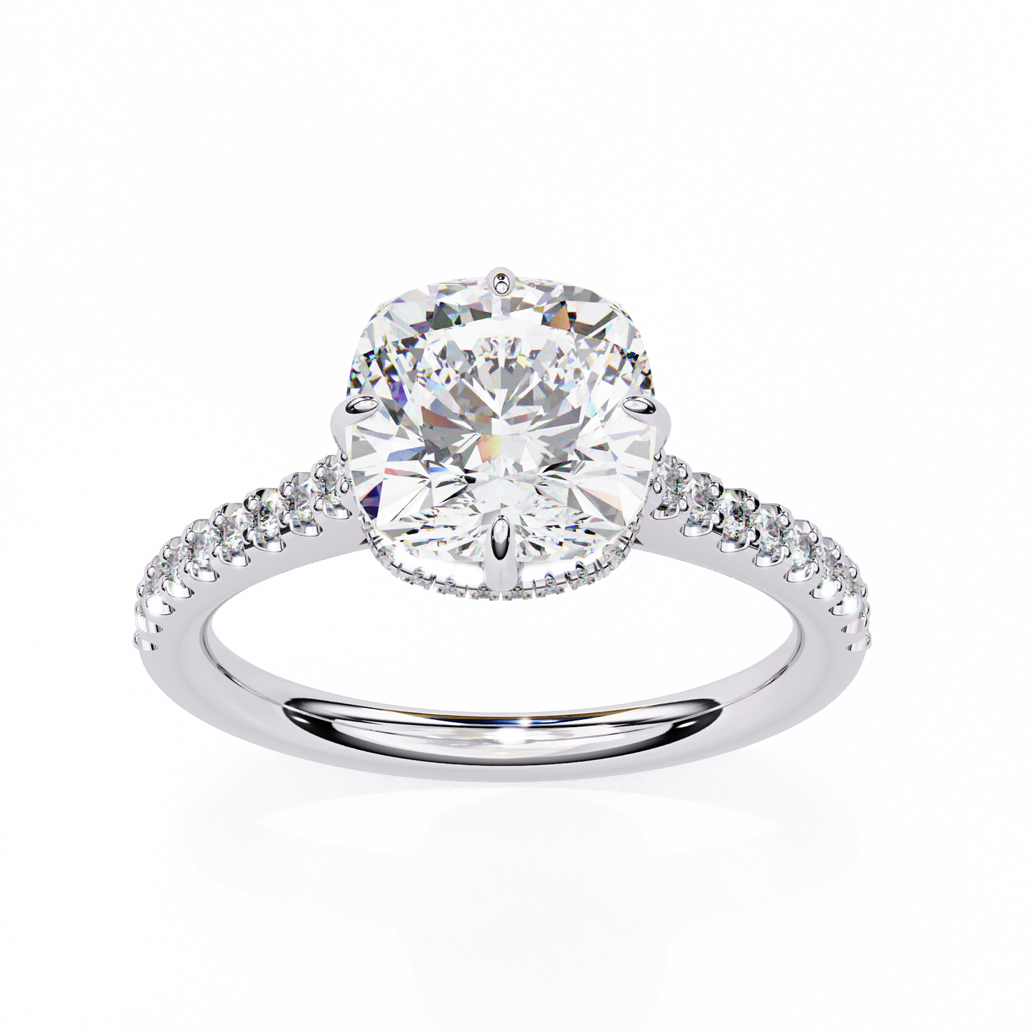 3.00  CT Cushion Cut Diamond Engagement Ring