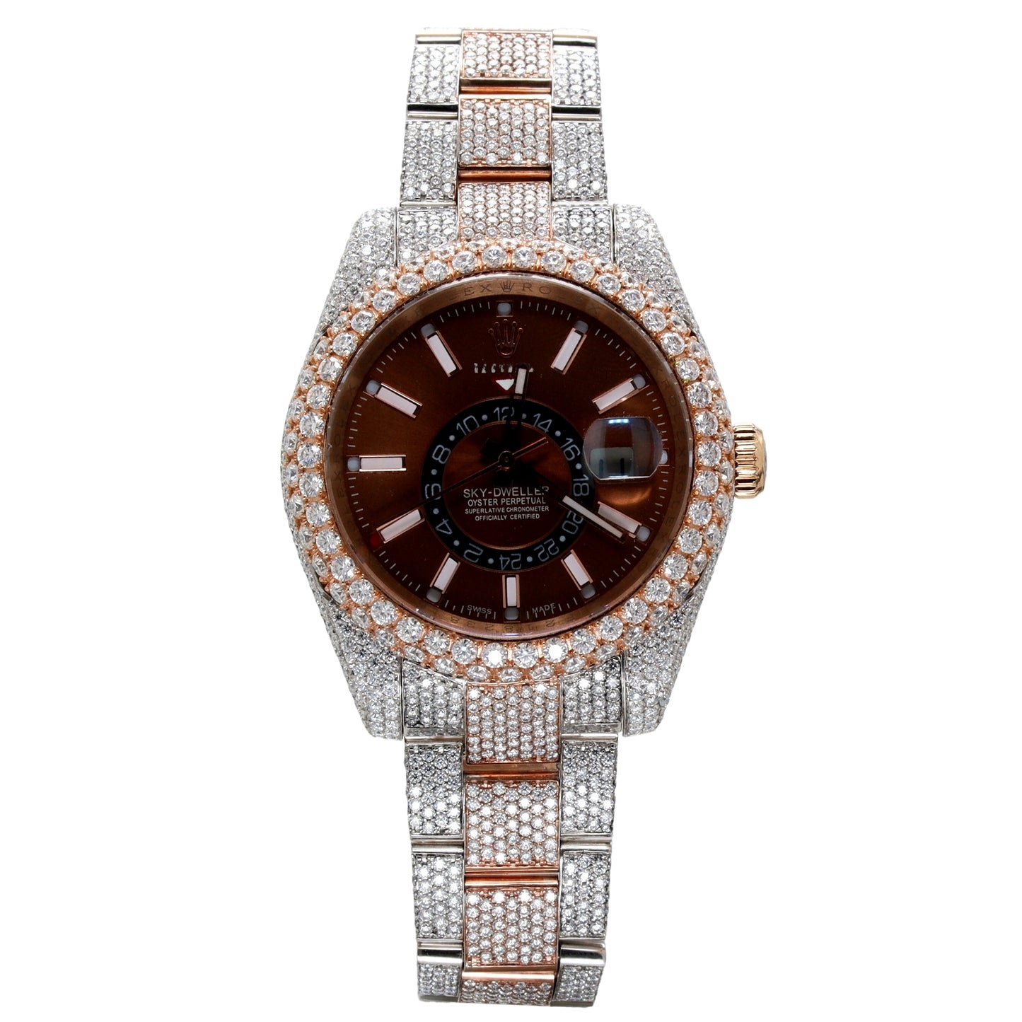 Glamorous 2-Tone Rose Dial Diamond Watch - Ulight Jewels