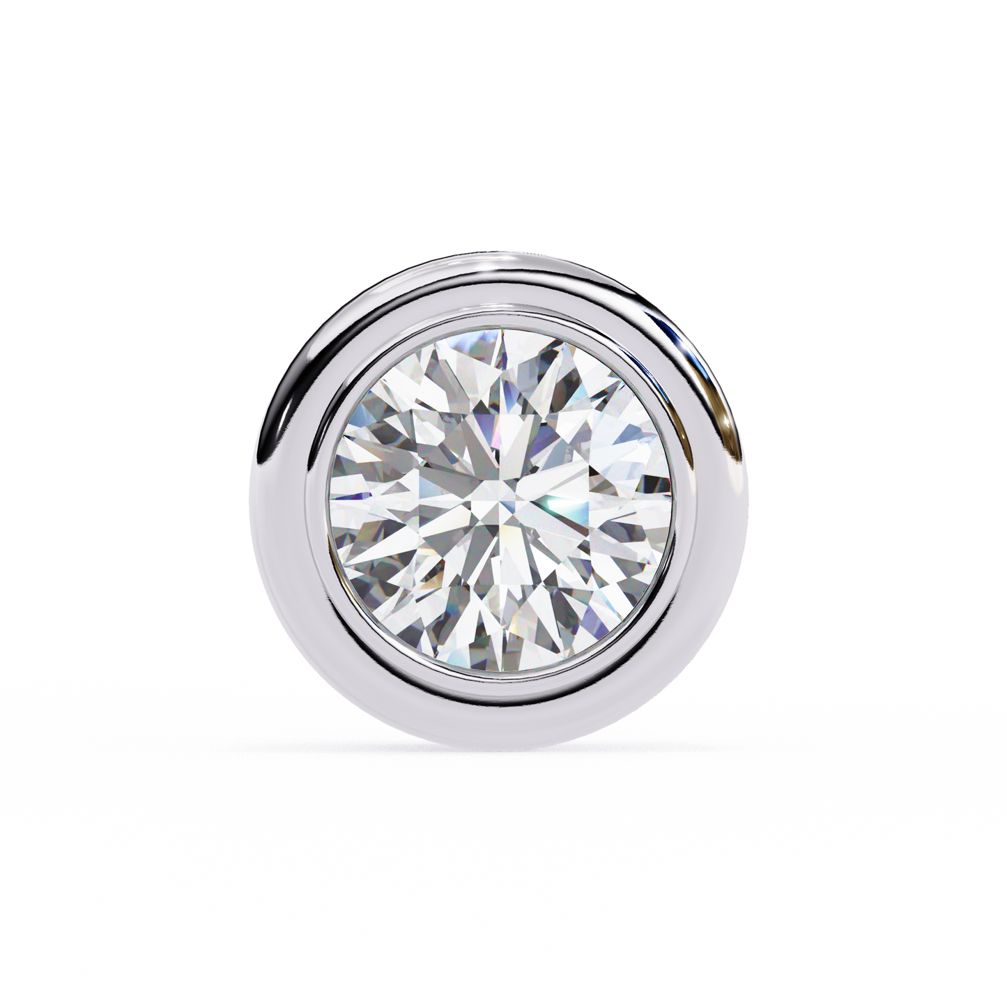 2.50 CT Round Cut Diamond Bezel Set Stud Earrings - Ulight Jewels