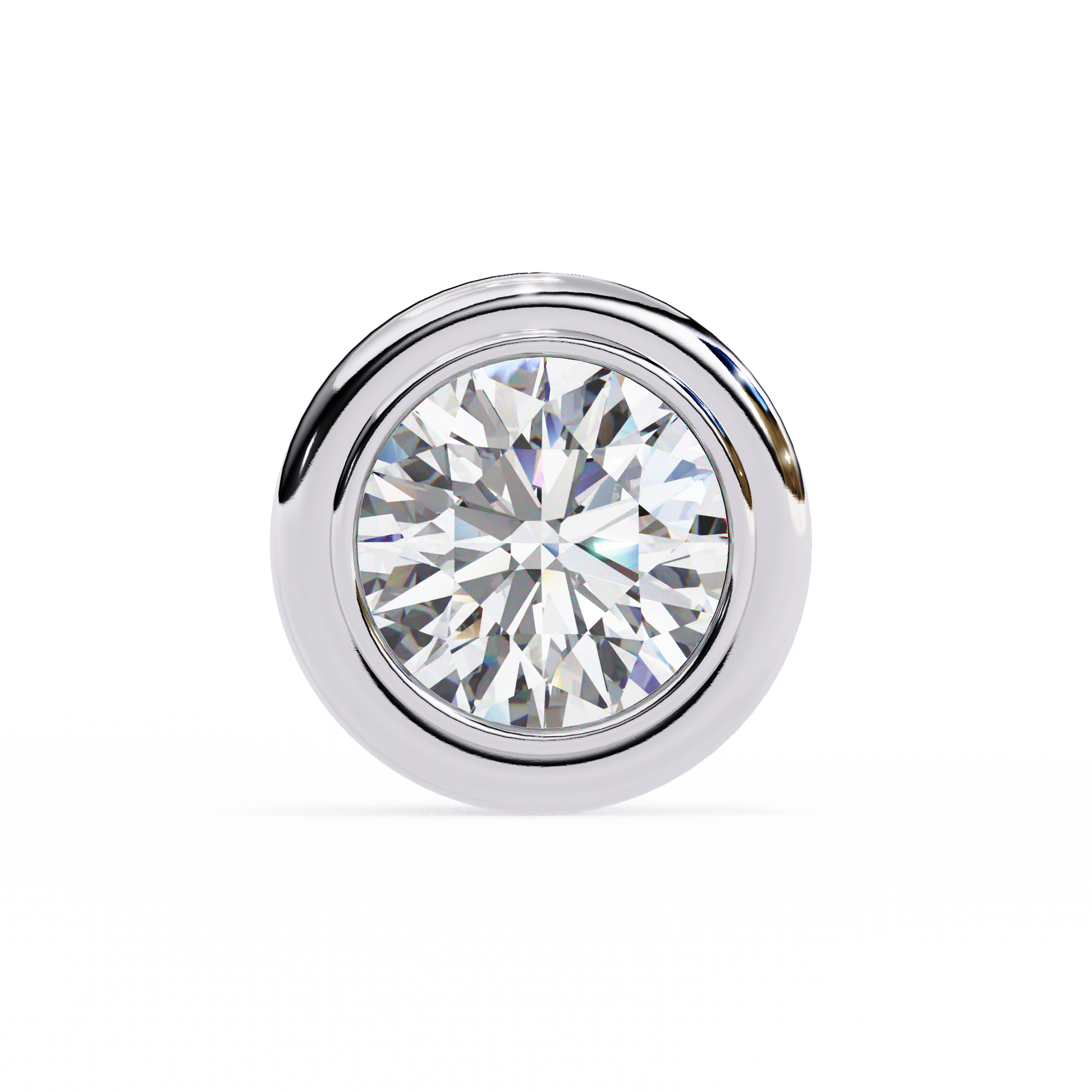 2.50 CT Round Cut Diamond Bezel Set Stud Earrings - Ulight Jewels