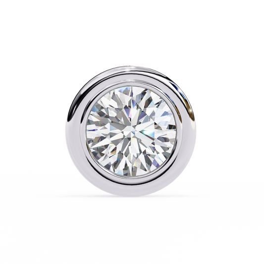 2.50 CT Round Cut Diamond Bezel Set Stud Earrings - Ulight Jewels