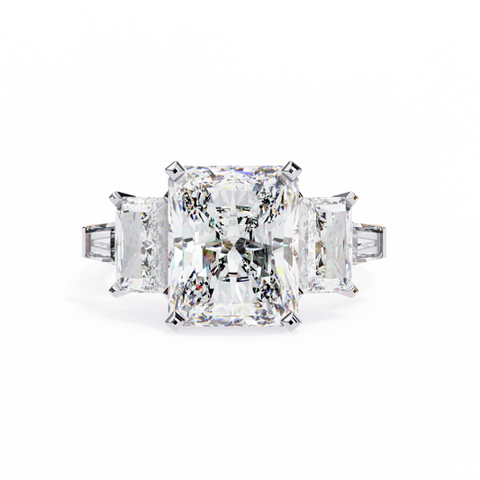 3 Stone RADIANT Cut Diamond Engagement Ring - Ulight Jewels