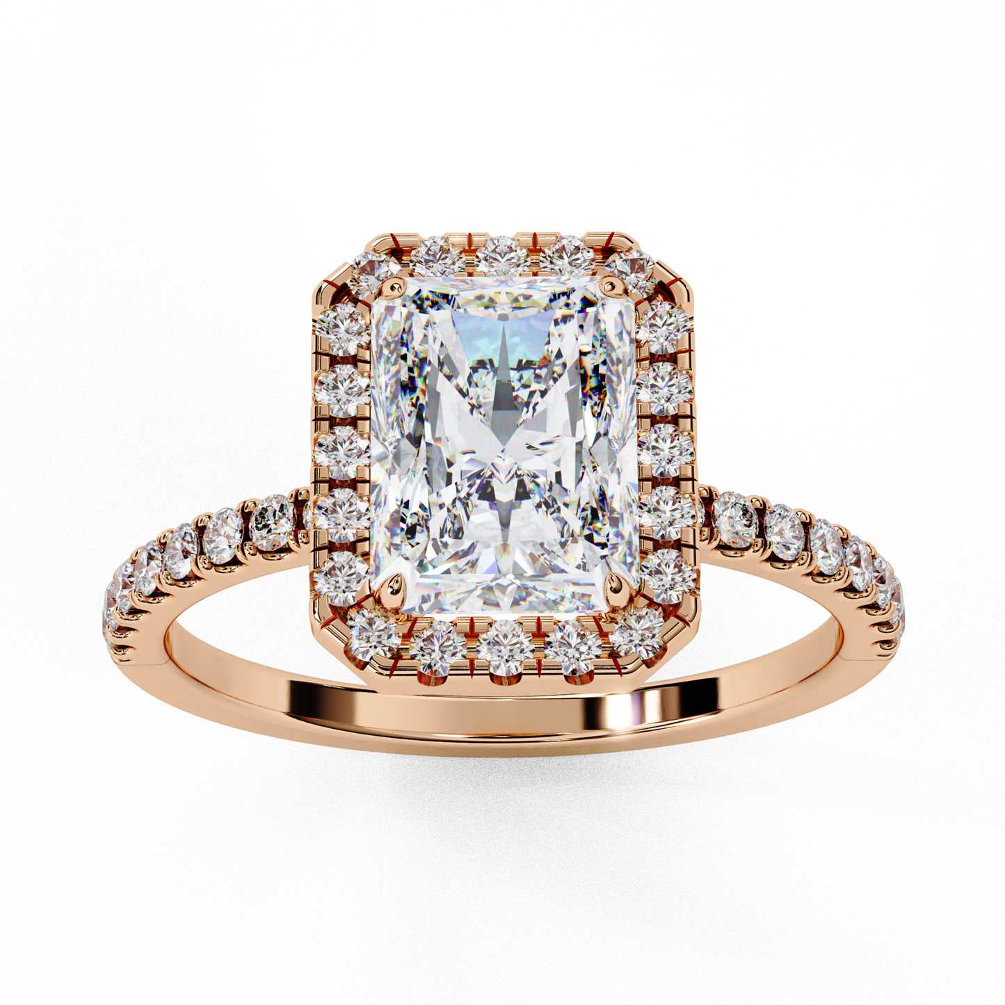 1.75  CT  Radiant Cut Diamond Engagement Ring