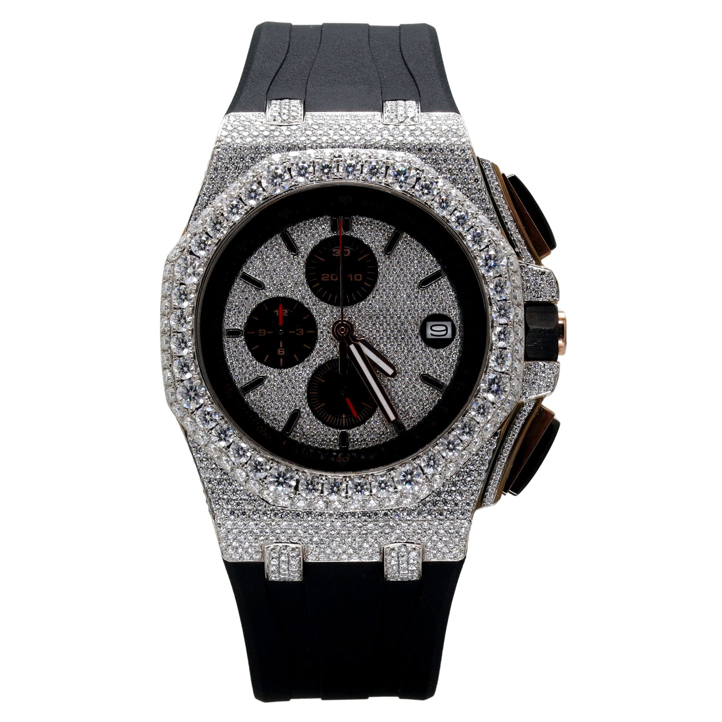 Chronograph Brilliant Cut Diamond Studded Watch - Ulight Jewels