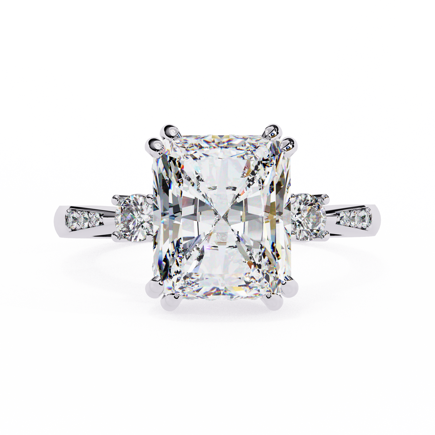 3.00  CT Radiant Cut Diamond Engagement Ring - Ulight Jewels