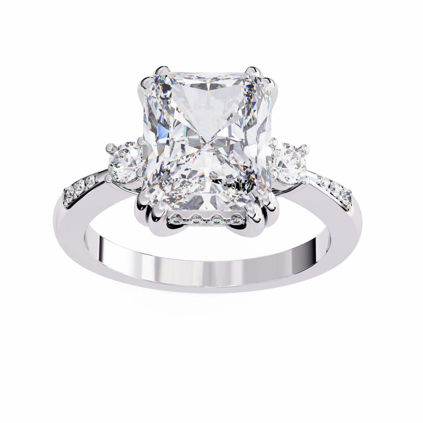 3.00  CT Radiant Cut Diamond Engagement Ring