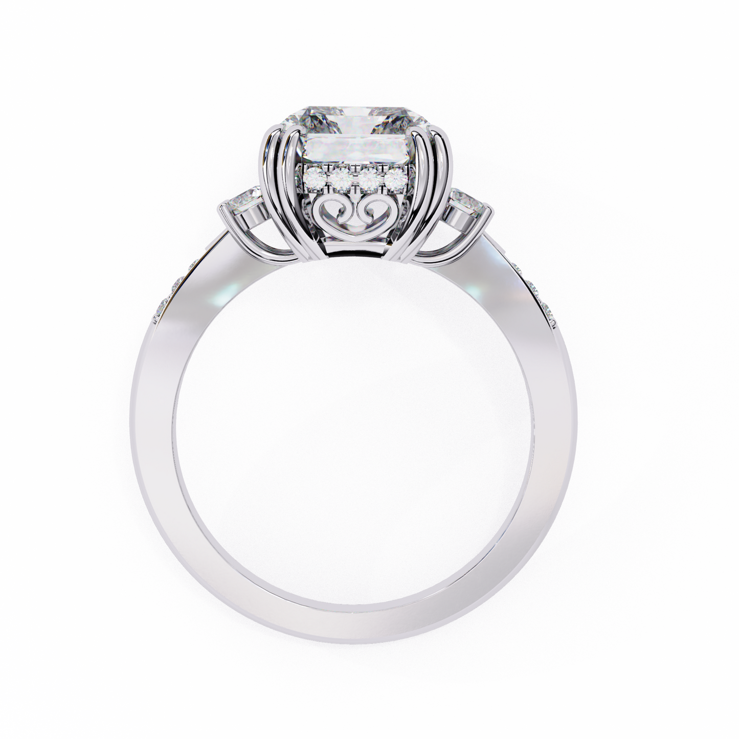 3.00  CT Radiant Cut Diamond Engagement Ring