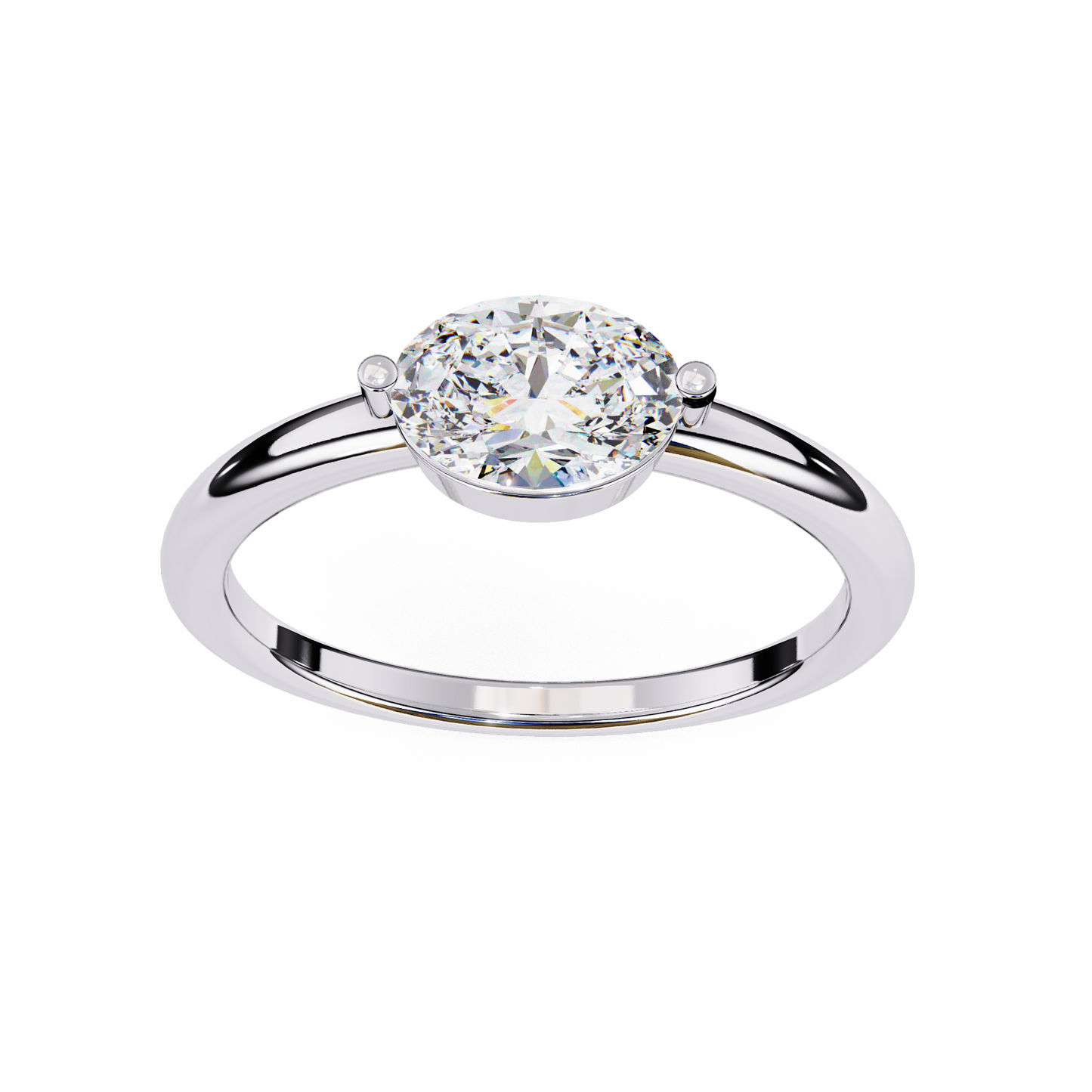 0.85 CT Oval Cut Diamond Engagement Ring - Ulight Jewels