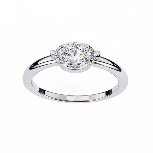 0.85 CT Oval Cut Diamond Engagement Ring - Ulight Jewels