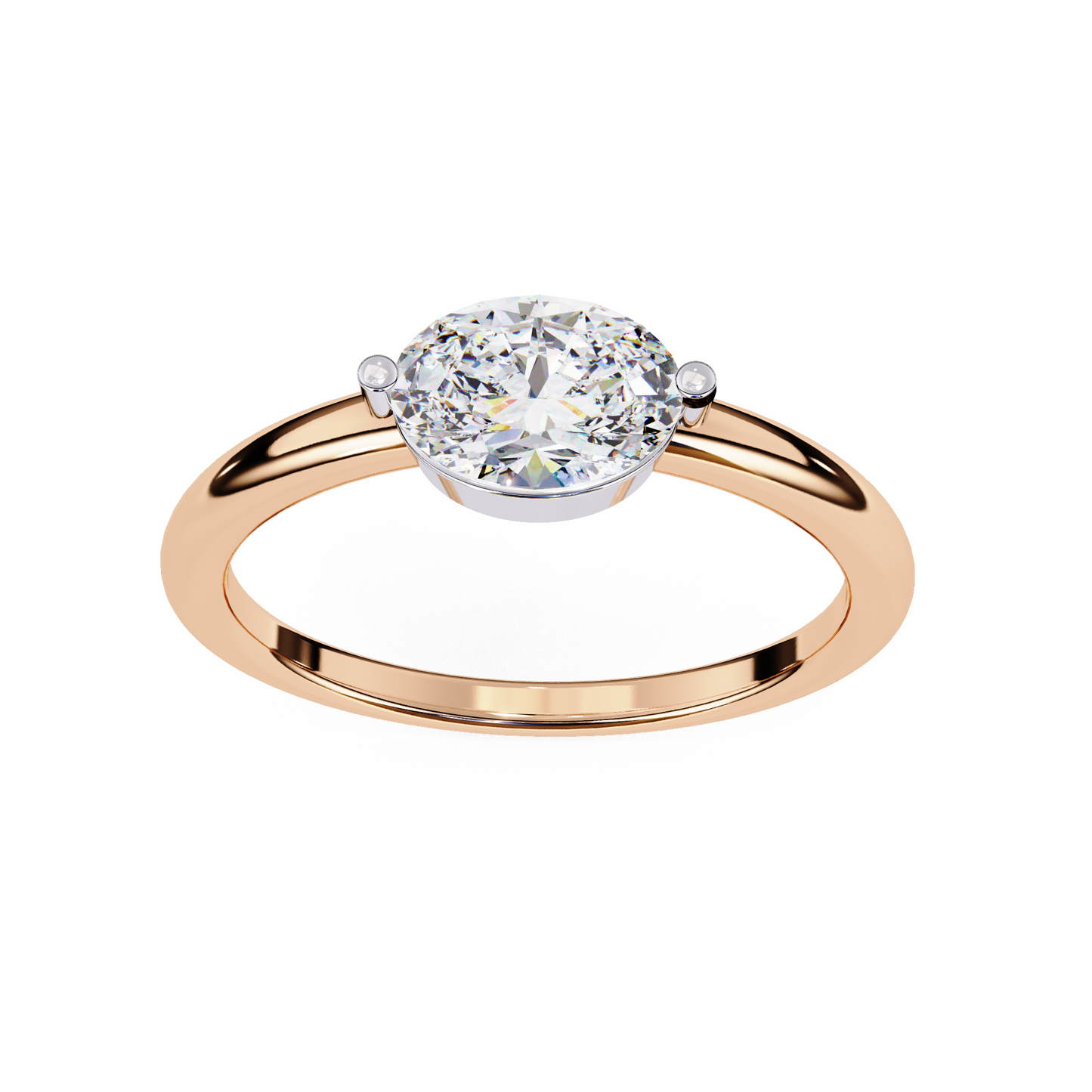 0.85 CT Oval Cut Diamond Engagement Ring