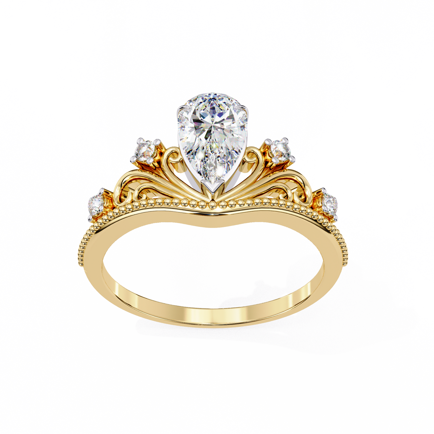 1.00 CT PEAR Cut Diamond Engagement Ring