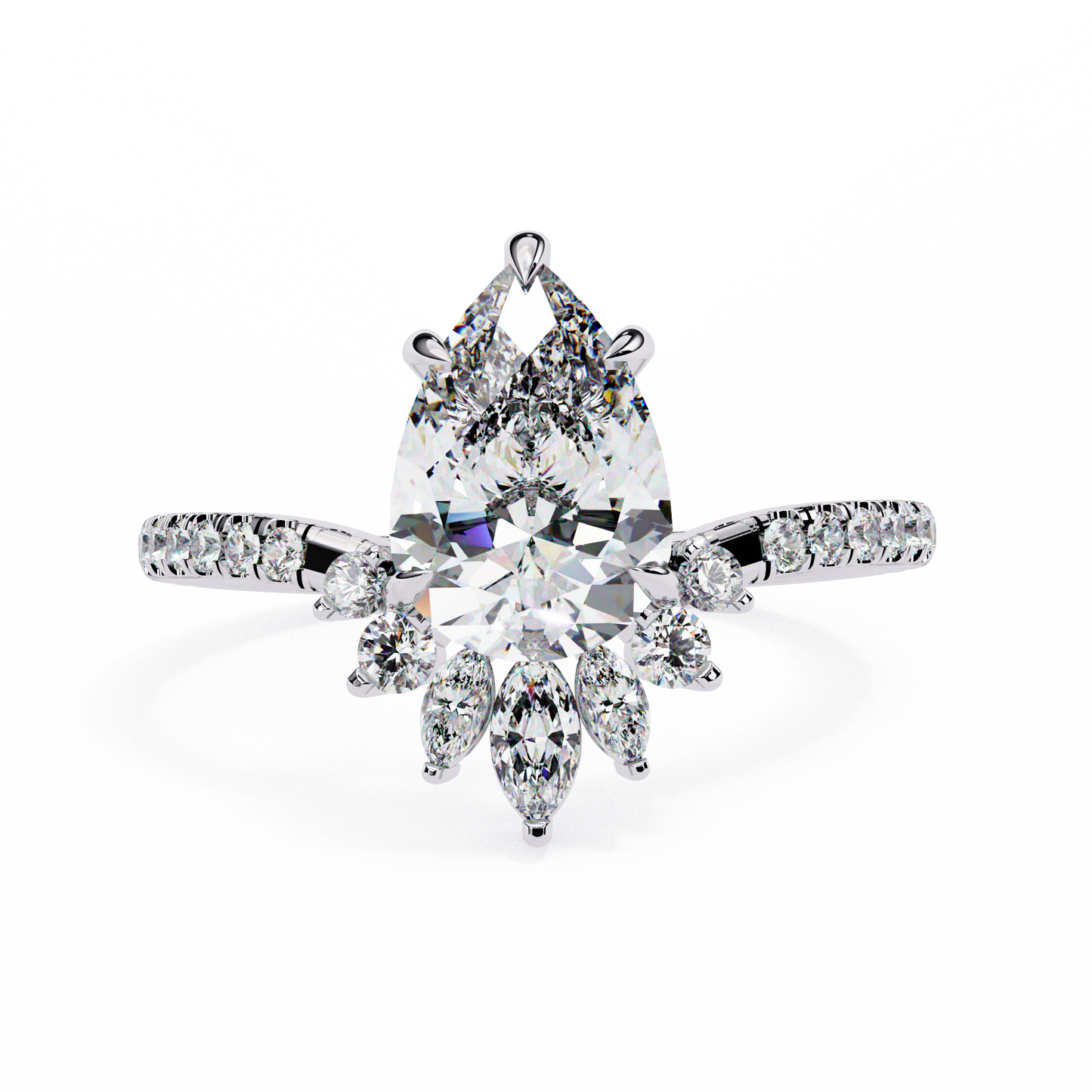 1.75 CT Pear Cut Diamond Engagement Ring - Ulight Jewels