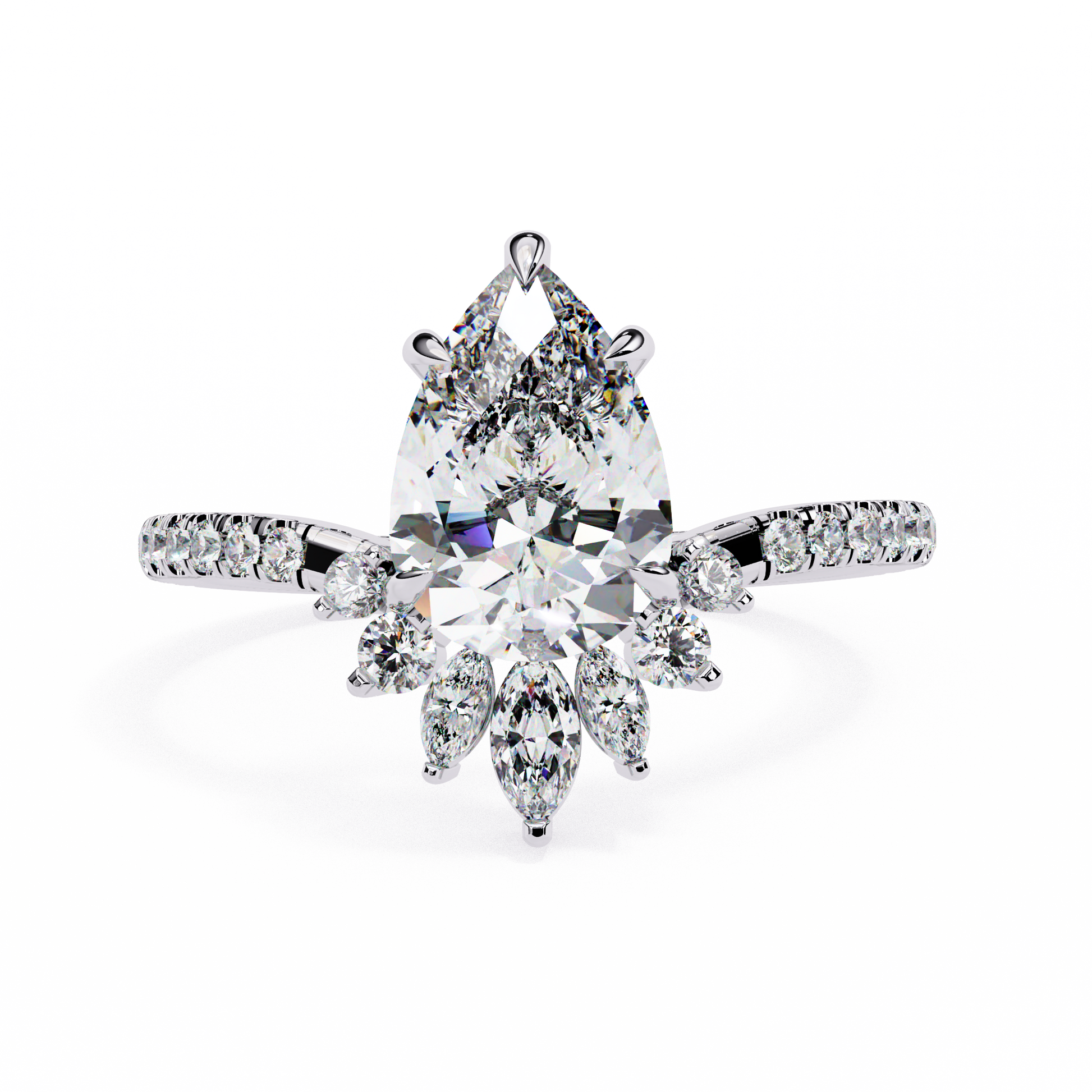 1.75 CT Pear Cut Diamond Engagement Ring - Ulight Jewels