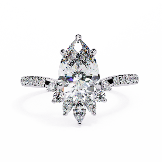 1.75 CT Pear Cut Diamond Engagement Ring - Ulight Jewels