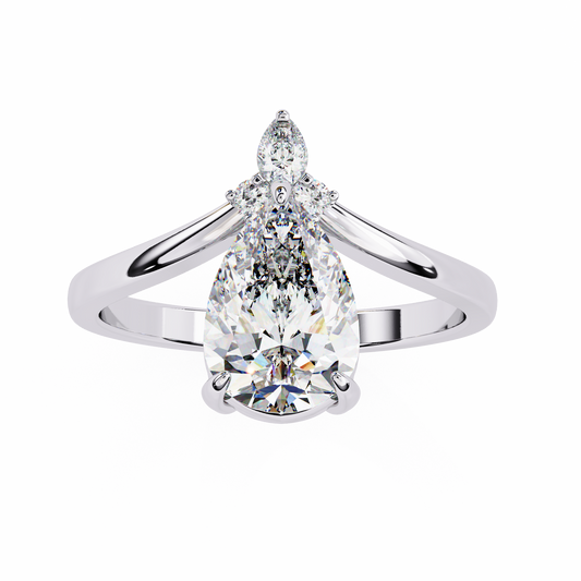 2.25  CT PEAR  Cut Diamond Engagement Ring - Ulight Jewels