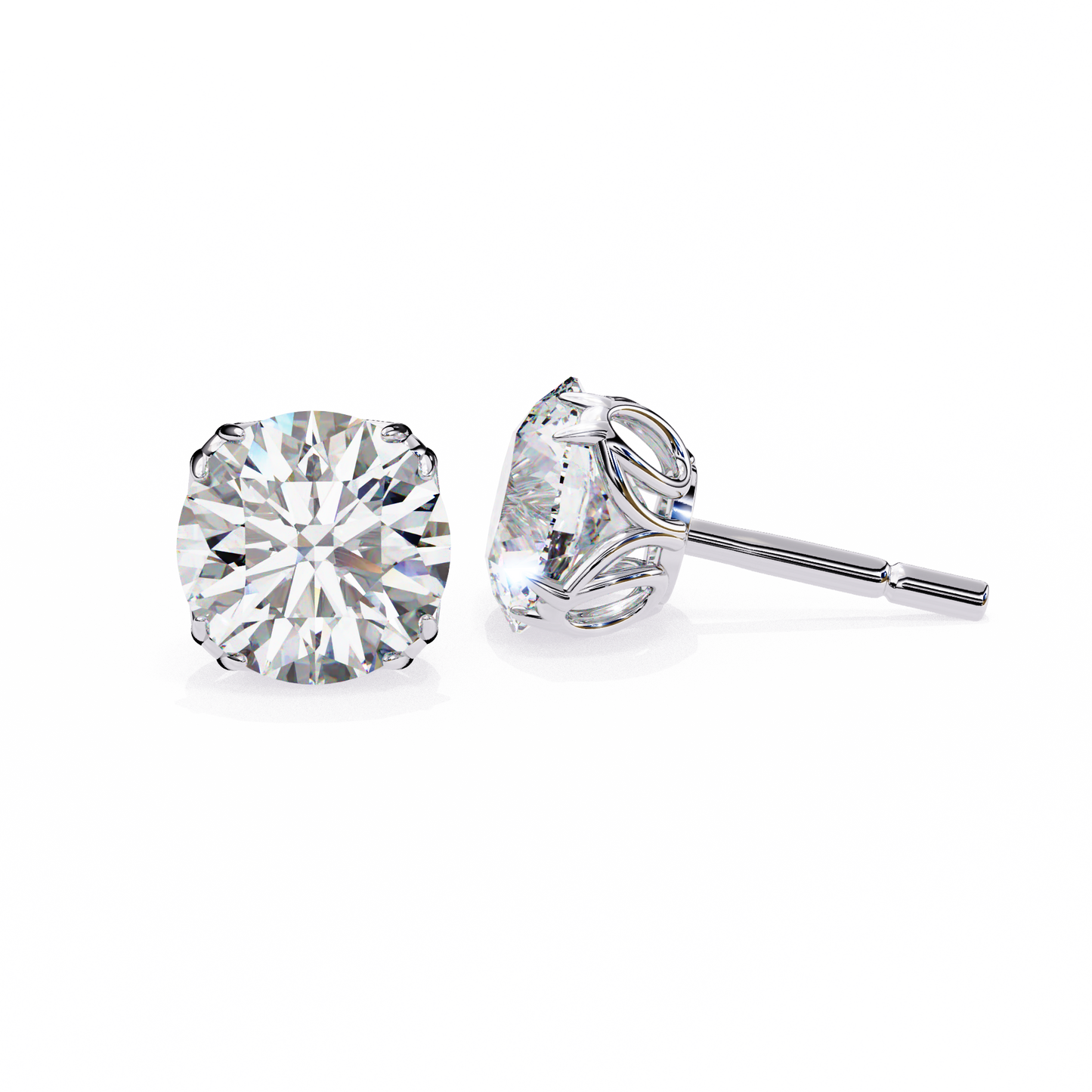 2.50 CT Round Cut Diamond  Studs Earrings