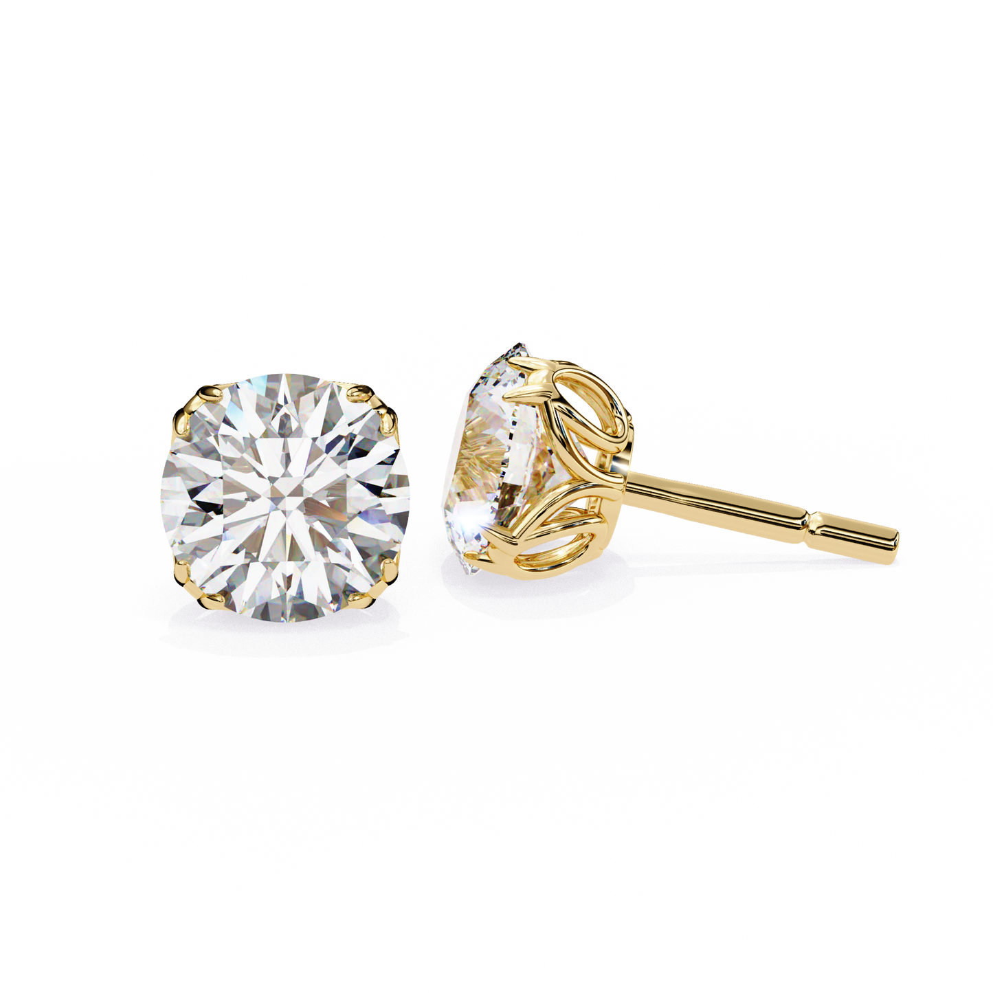 2.50 CT Round Cut Diamond  Studs Earrings