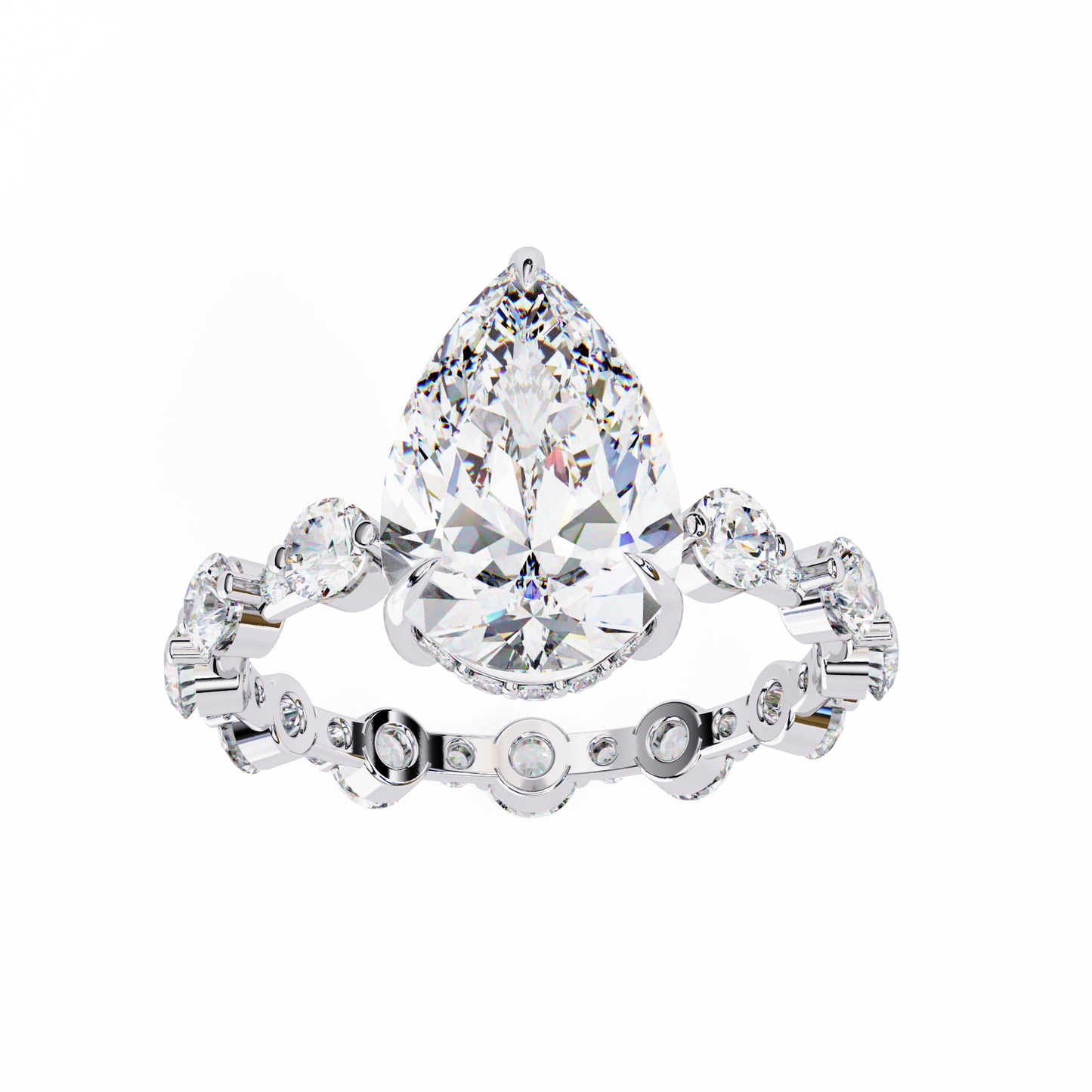 3.00 CT Pear Cut Diamond Engagement Ring