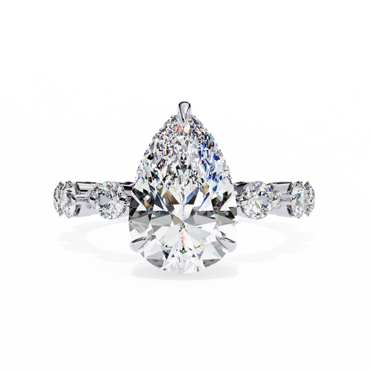 3.00 CT Pear Cut Diamond Engagement Ring - Ulight Jewels