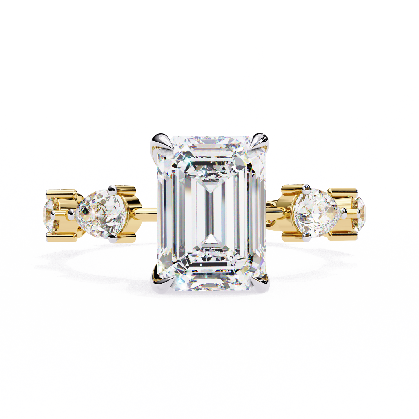 2.25 CT Emerald Cut Diamond Engagement Ring