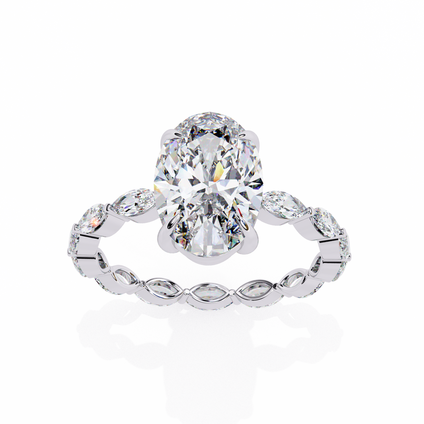 2.50 CT Oval Cut Diamond Engagement Ring