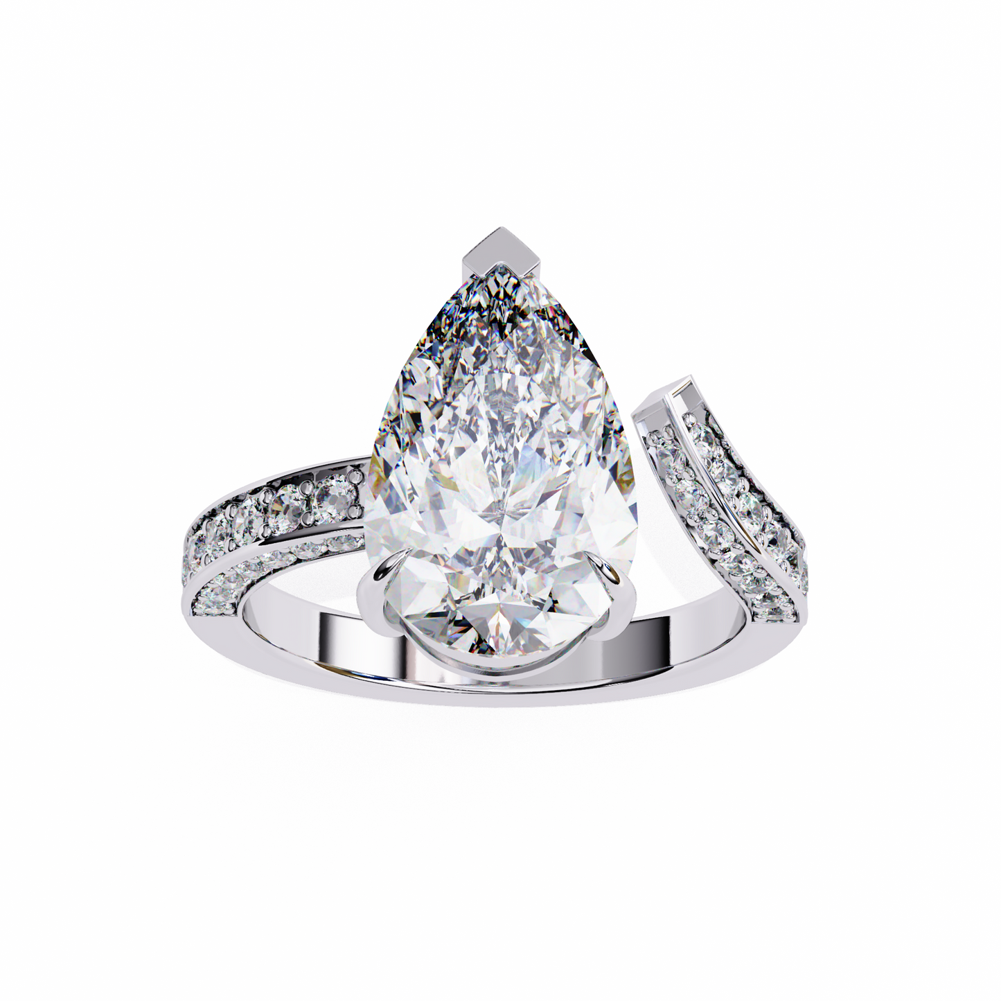 3.00 CT Pear Cut Diamond Engagement Ring - Ulight Jewels