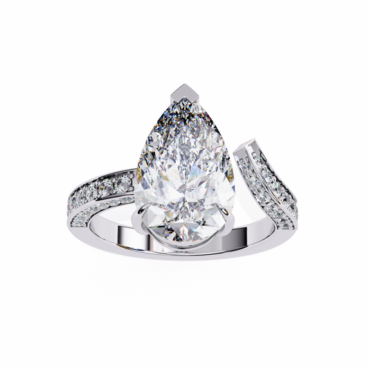 3.00 CT Pear Cut Diamond Engagement Ring - Ulight Jewels