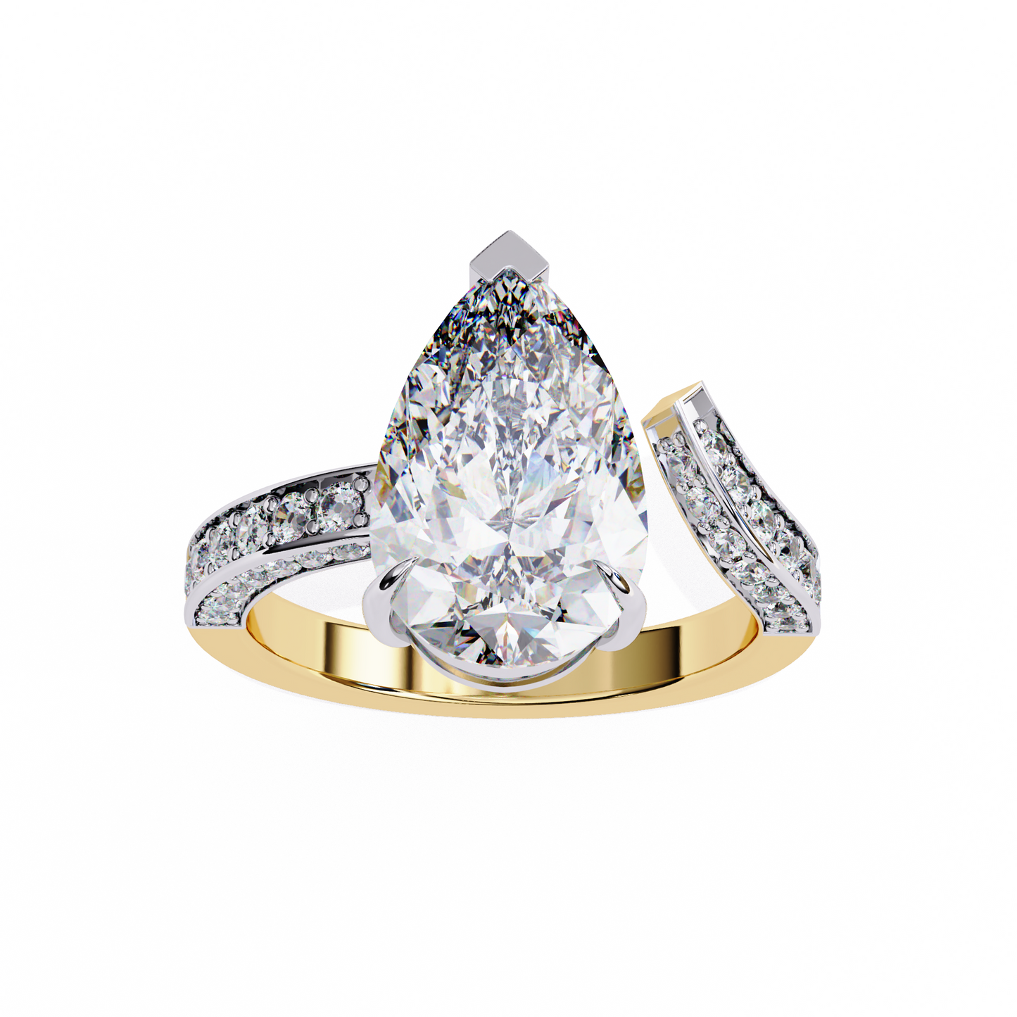 3.00 CT Pear Cut Diamond Engagement Ring