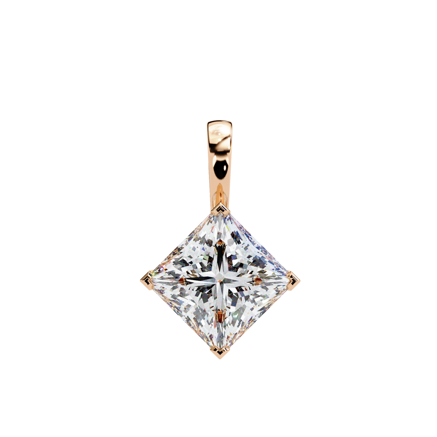 2.50 CT Princess Cut Diamond Pendant