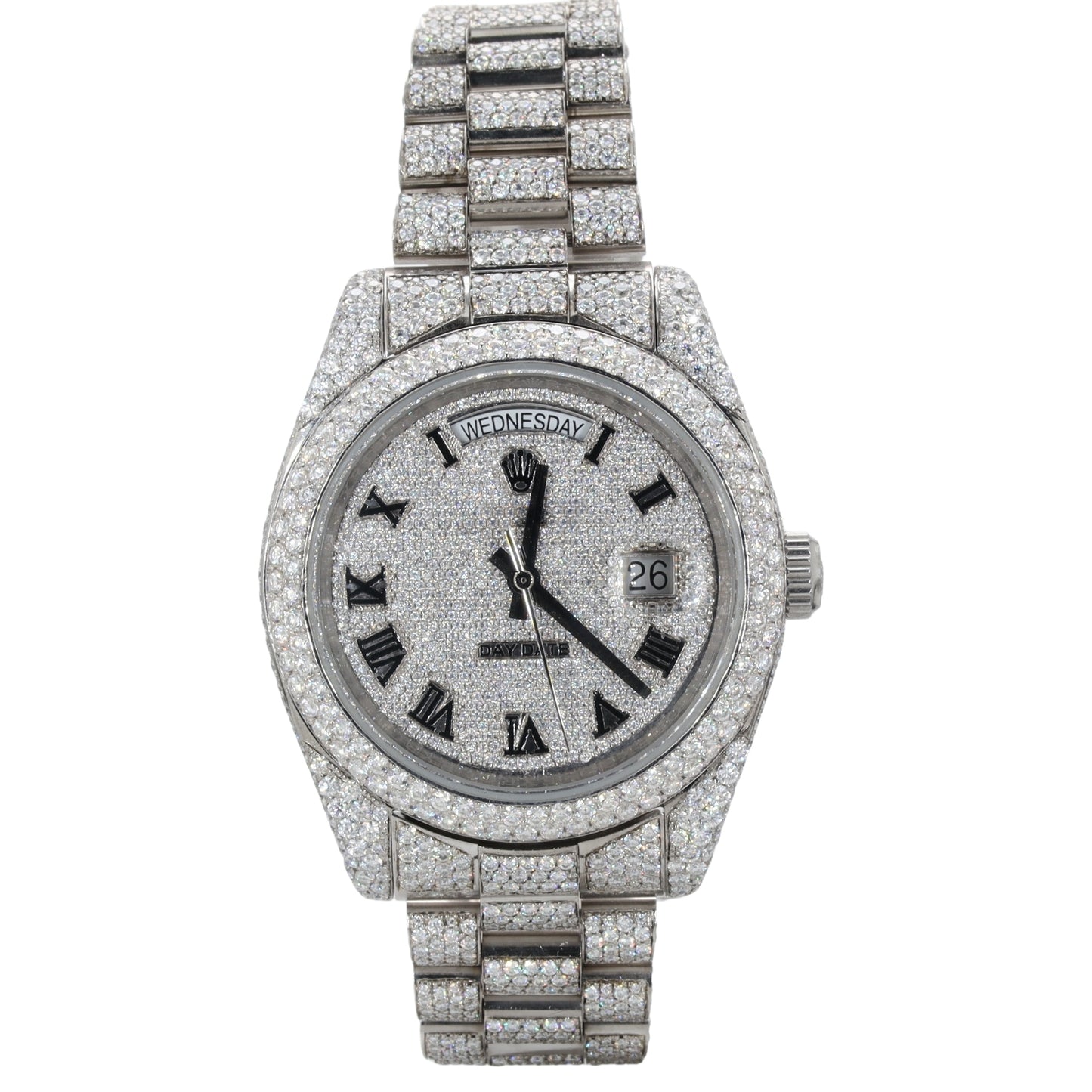 Round Brilliant Cut Presidential Studded Diamond Watch - Ulight Jewels