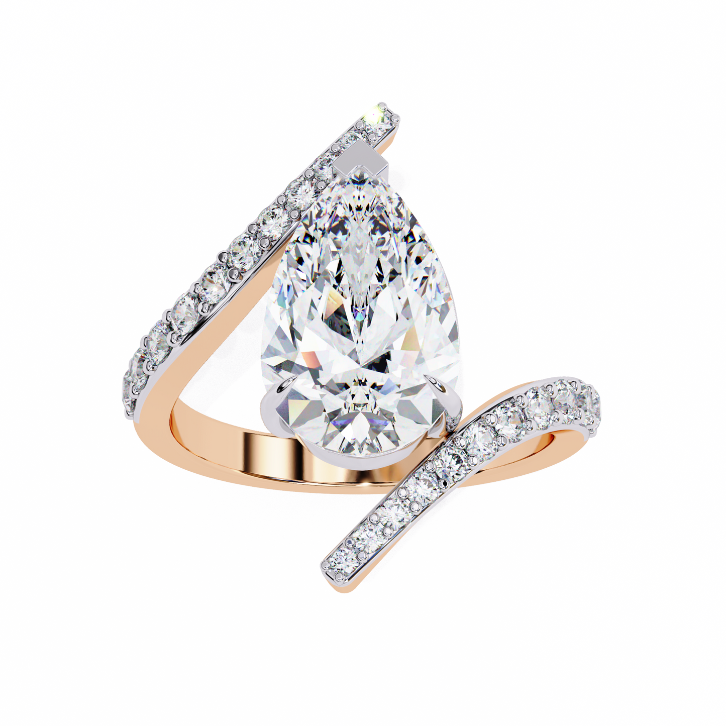 3.00 CT Pear Cut Diamond Engagement Ring