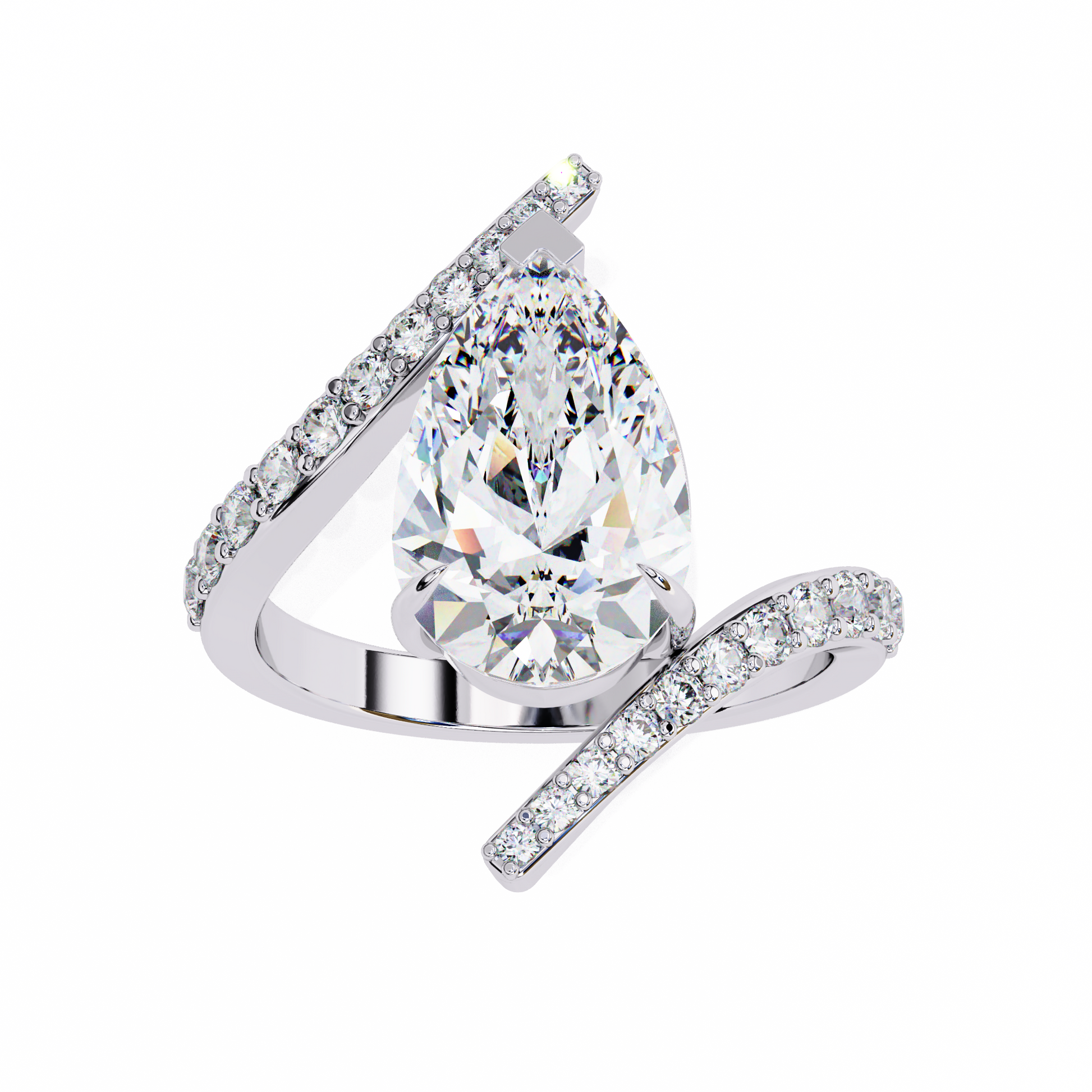 3.00 CT Pear Cut Diamond Engagement Ring - Ulight Jewels