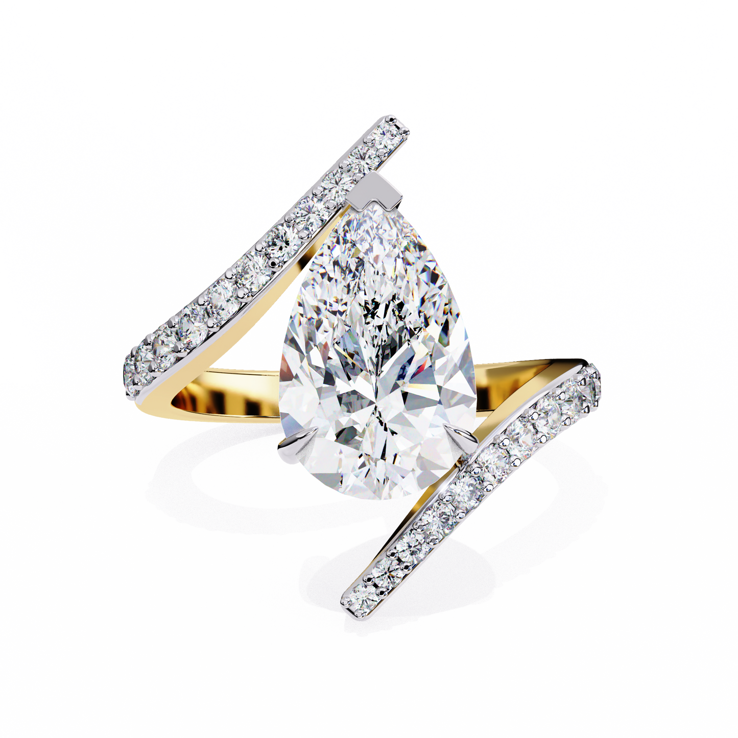 3.00 CT Pear Cut Diamond Engagement Ring