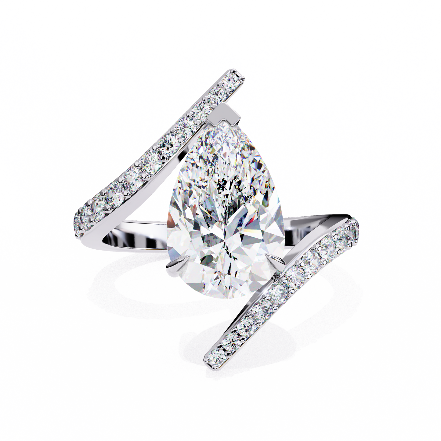 3.00 CT Pear Cut Diamond Engagement Ring